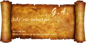 Güns Arnolda névjegykártya